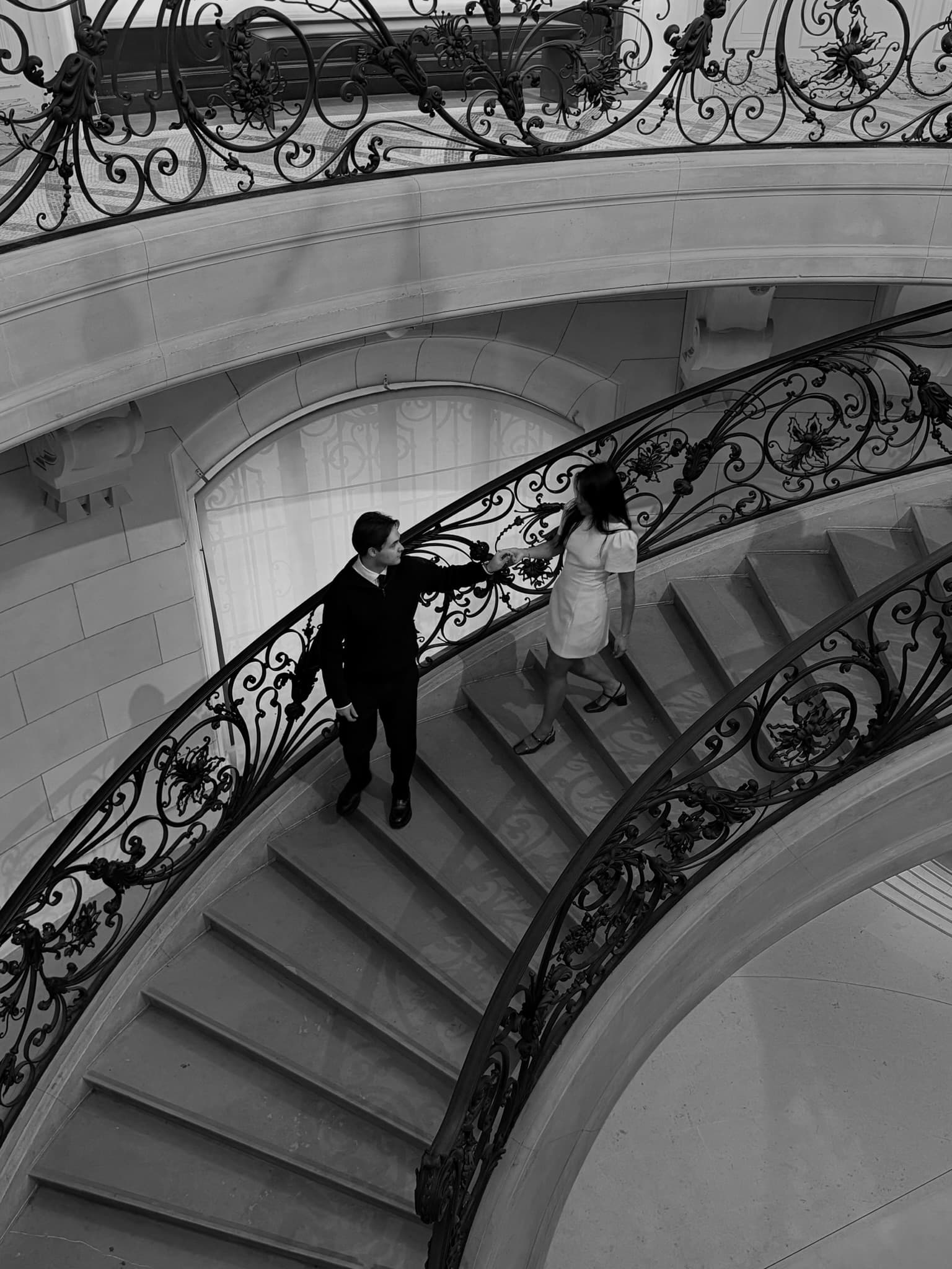 Couple on stairs